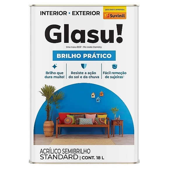 Acrílico Semi Brilho Cores Claras (BASE A) 16,2L Standard Glasu