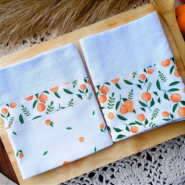 Kit com 2 Panos de Prato - Laranjinha Delicada