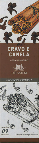 INCENSO NATURAL CRAVO E CANELA 100% NATURAL (9 Varetas) ATRAI DINHEIRO