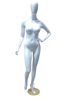 MANEQUIM DE FIBRA FEMININO JULIANA RETA BRANCO BRILHO