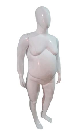 MANEQUIM DE FIBRA MASCULINO PLUS SIZE BRANCO