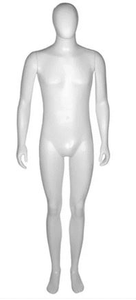 MANEQUIM DE PLÁSTICO MASCULINO RETO BRANCO - SEM BASE