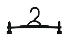 CABIDE DE PLÁSTICO SAIA FIXO PRETO COM PRESILHA - PCT C/12