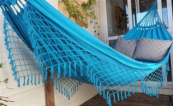 Rede de Dormir e Descanso Casal Azul Celeste