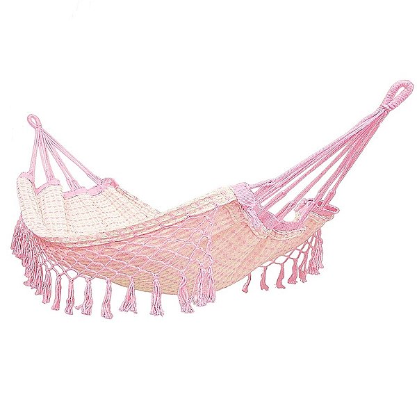 Rede de Dormir para Berço de Bebê 100% Algodão Rosa