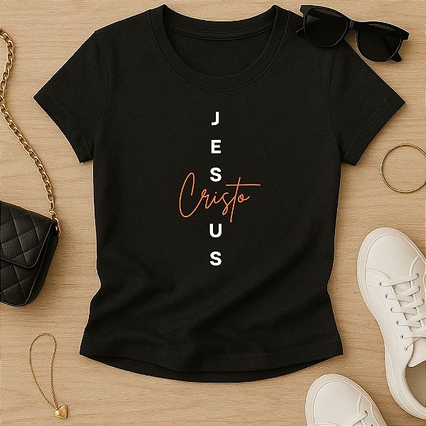 Baby Look Feminina Cristã Jesus Vertical