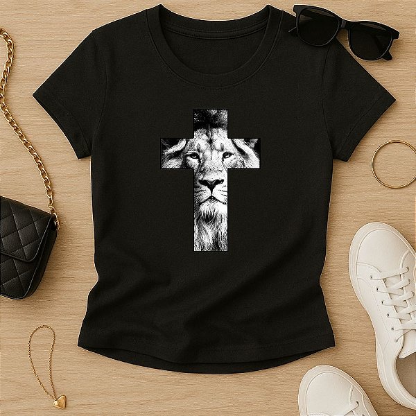 Baby Look Feminina Cristã Leão Cruz
