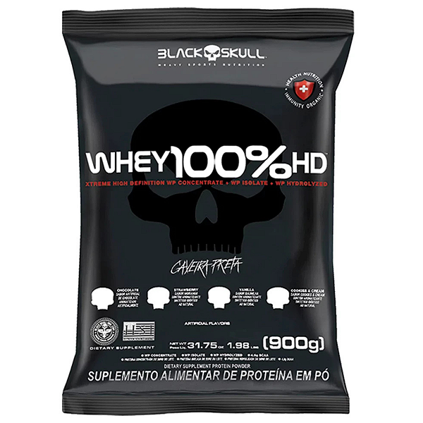 Whey 100% Hd Refil 900G Black Skull