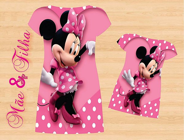 roupa mae e filha minnie rosa