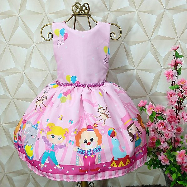 vestido infantil circo rosa
