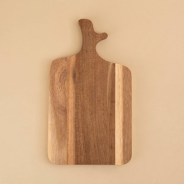 Tábua de madeira acácia 32cm de corte rústica - oikos