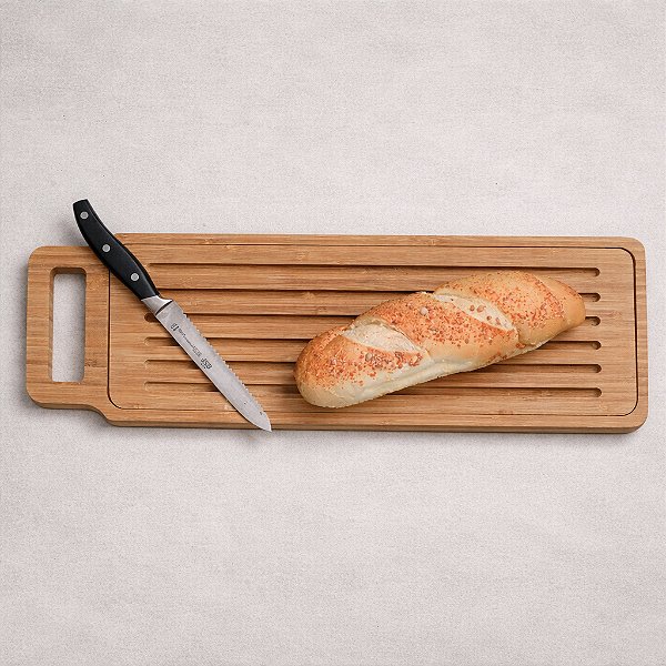 Tábua para Pão Migalheira em Bambu com Bandeja Coletora Removível – Café da Manhã