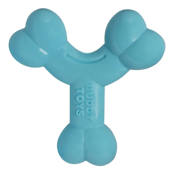 Brinquedo Mordedor Ossinho Filhotes Buddy Toys Azul Único