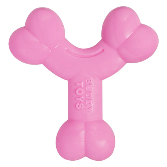 Brinquedo Mordedor Ossinho Filhotes Buddy Toys Rosa Único