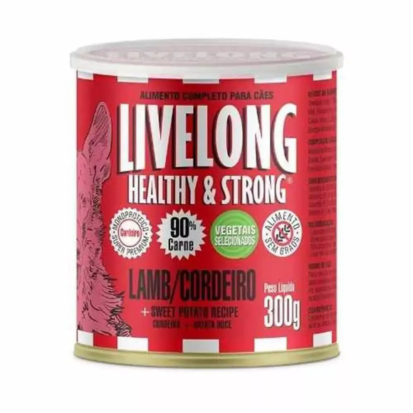 Ração Úmida LiveLong Dogs Cordeiro 300 g