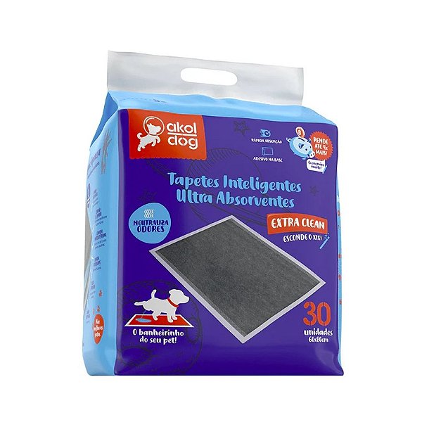 Kit Tapete Higiênico Akol Dog Carvão Bamboo 2 Unidades