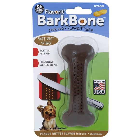 Brinquedo Mordedor Cães Pet Qwerks Bark Bone Peanut Butter P
