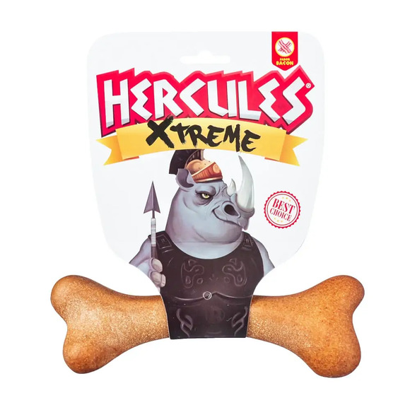 Brinquedo Mordedor Cães Hercules Osso Nylon Xtreme Bacon M