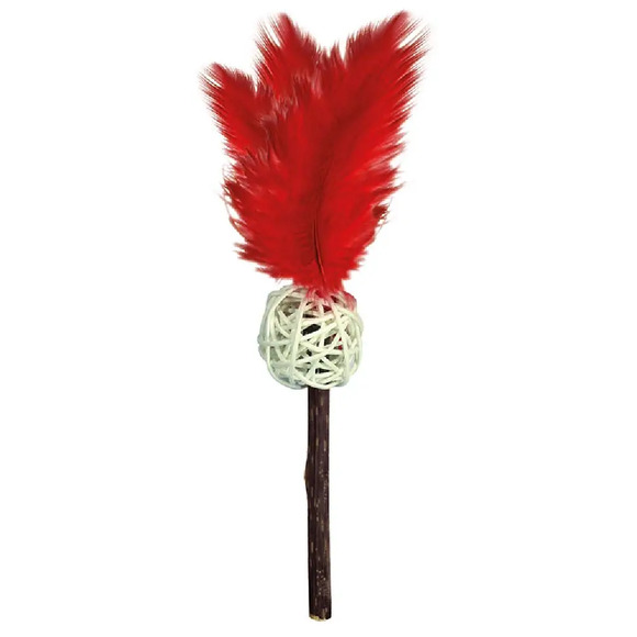 Brinquedo Stick Matatabi Com Bola e Pena Jambo Vermelho Único