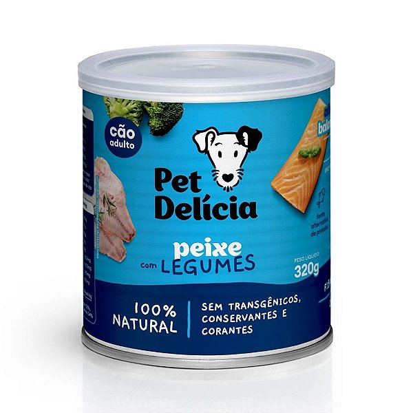 Ração Ãšmida Cão Pet DelÃ­cia Natural Peixe com Legumes 320g