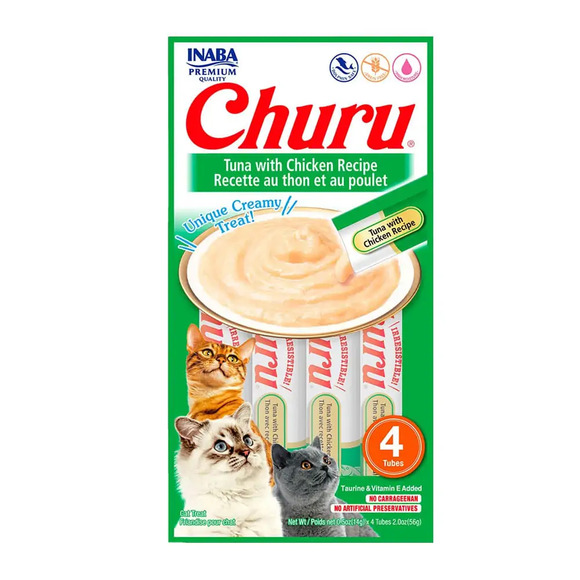 Churu Atum C/ Galinha Gatos C/ 4 Tubos