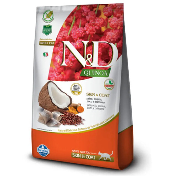 Ração N&D Quinoa Gatos Adultos Skin & Coat Peixe 400 g