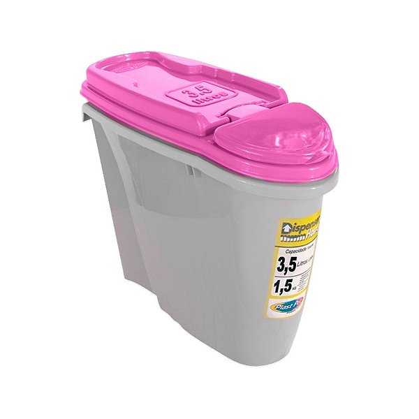Dispenser P. Alimentos Home 35 Litros Rosa