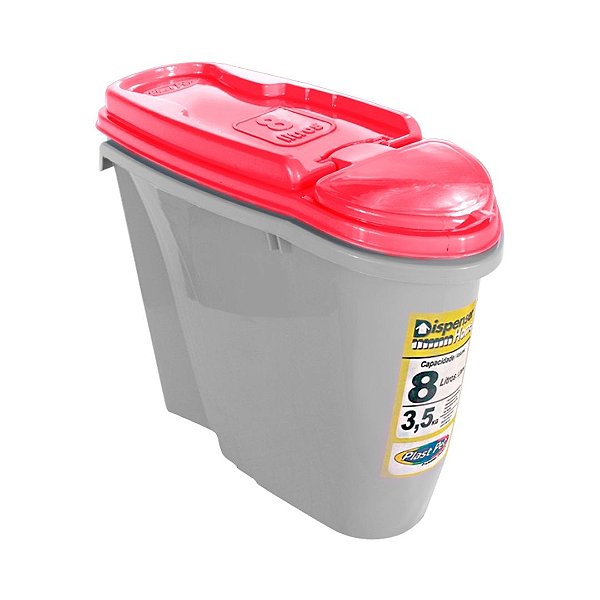 Dispenser P. Alimentos Home 8 Litros Vermelho