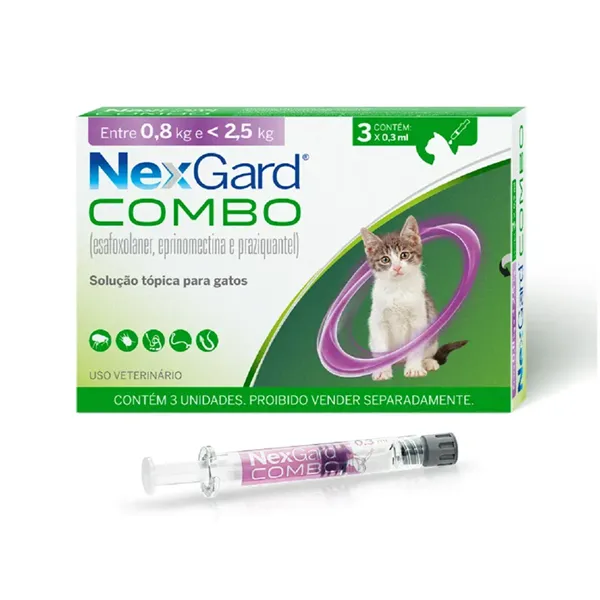 Nexgard Combo Gatos P 0,3ml C/ 3und
