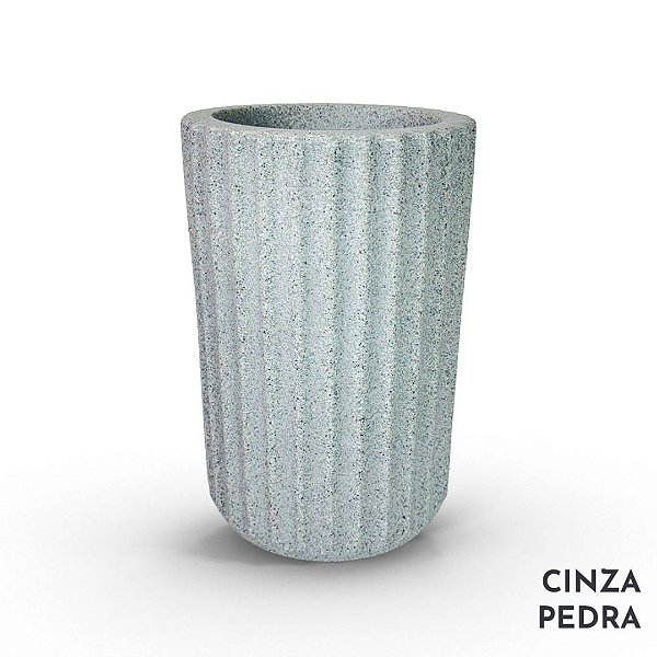 VASO ROMA 03 FRISADO POLIETILENO CINZA PEDRA arquitetura