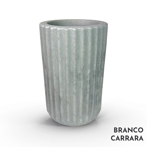 VASO ROMA 03 FRISADO POLIETILENO BRANCO CARRARA lírio-da-paz