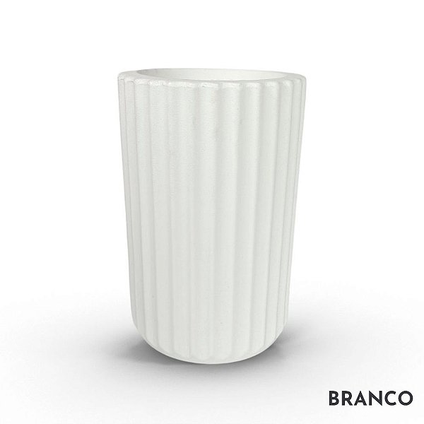 VASO ROMA 02 FRISADO POLIETILENO BRANCO para bonsai grande