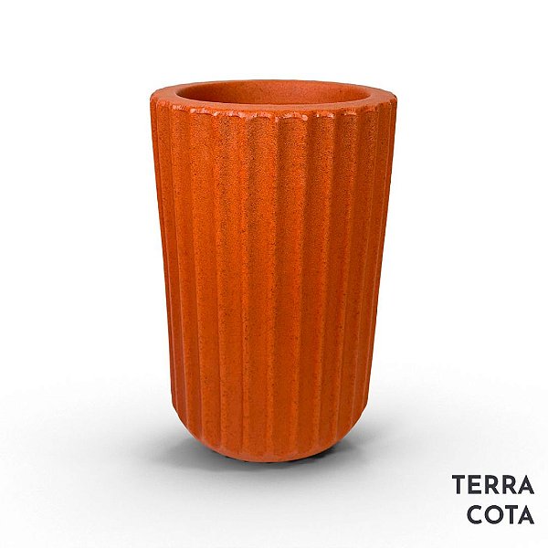 VASO contemporâneo ROMA 01 FRISADO POLIETILENO TERRACOTA