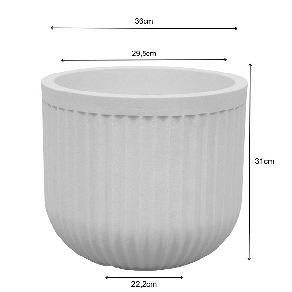 VASO grande CILINDRO ATENAS 36 POLIETILENO CIMENTO QUEIMADO