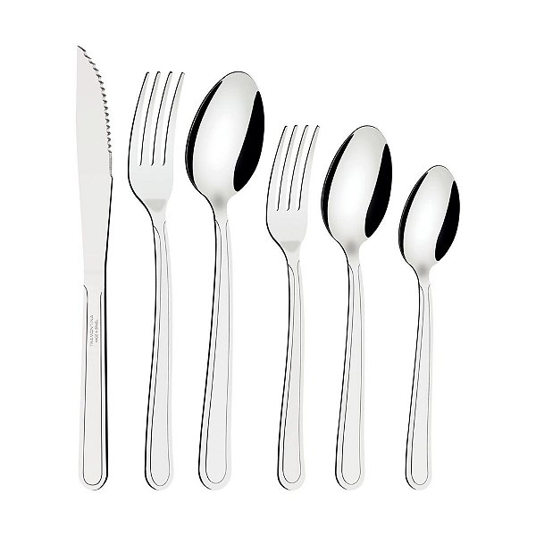 Jogo Talheres Faqueiro Inox 36 Peças Luxo Búzios Tramontina