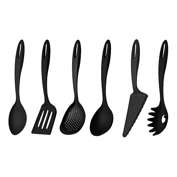 Kit 6 Peças Utensílios Abillity 6 Peças Nylon Preto - Tramontina