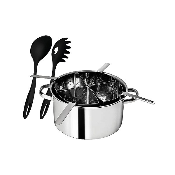 Jogo Espagueteira Savoy 4 Div 10l e Concha e Pegador Ability