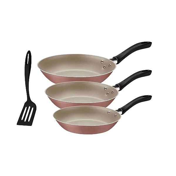 Jogo Frigideira Linz Mocaccino 3 Peças com Espátula Ability - Tramontina