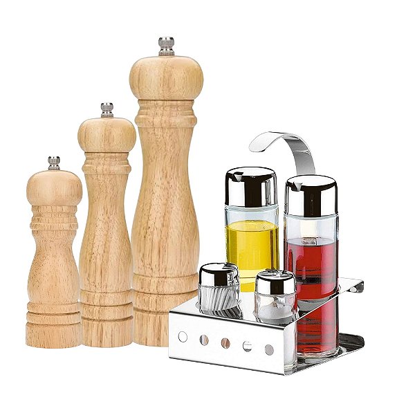 Conjunto Tempero 3 Moedor e Galheteiro - Brinox
