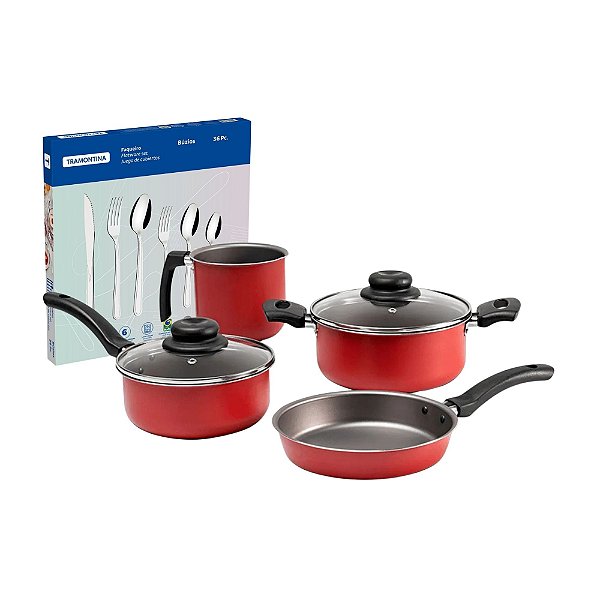 Jogo Faqueiro Buzios 36 Peças com Panelas 4 Peças Anis