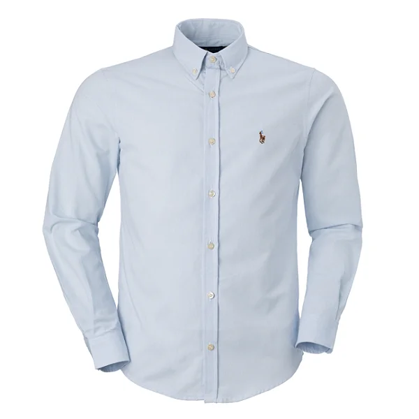 Camisa Ralph Lauren Masculina Oxford Ponei Colorido Cor Azul Claro