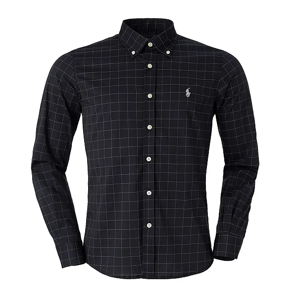 Camisa Ralph Lauren Masculina Xadrez Fontana Cor Preto