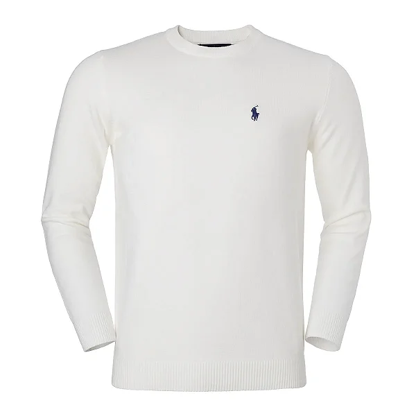 Sueter Ralph Lauren Masculino Fleece Sweatshirt Cor Branco
