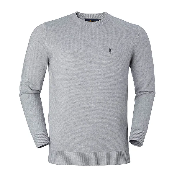 Sueter Ralph Lauren Masculino Fleece Sweatshirt Cor Cinza