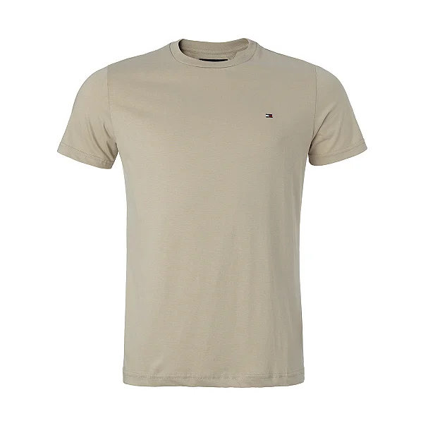 Camiseta Tommy Hilfiger Basica Masculina Essential Cotton Cor Bege