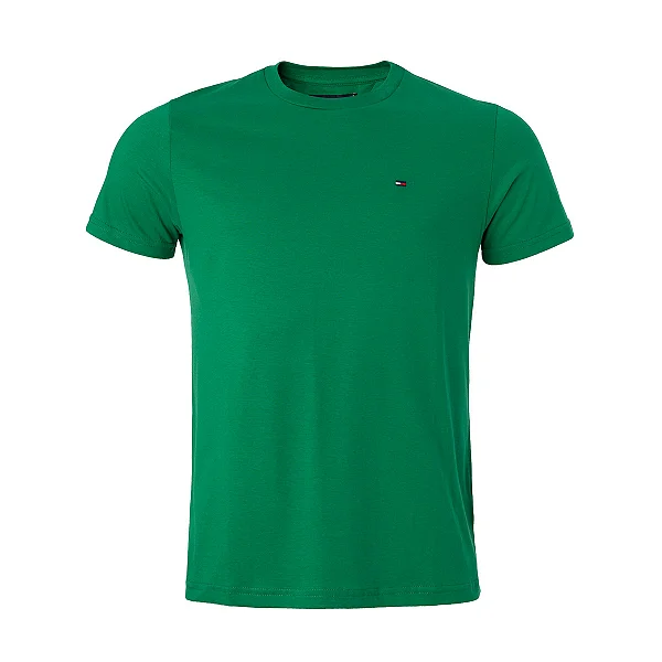 Camiseta Tommy Hilfiger Masculina Essential Cotton Cor Verde Bandeira