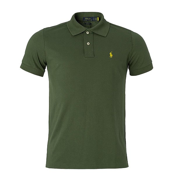 Camisa Polo Ralph Lauren Custom Fit Cor Verde