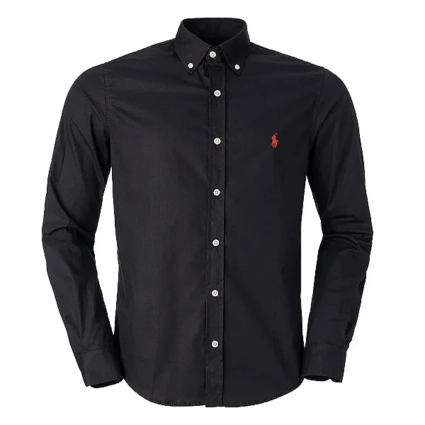 Camisa Ralph Lauren Masculina Algodão Cor Preto