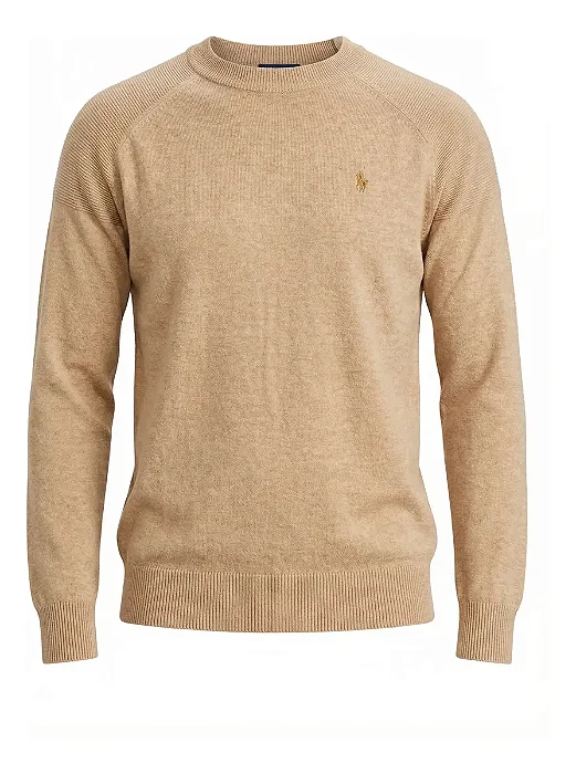 Sueter Ralph Lauren Masculino Fleece Sweatshirt Cor Bege