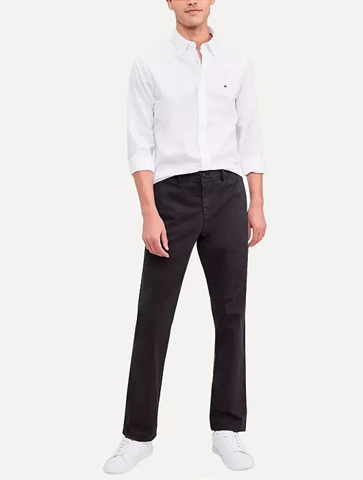 Calça Sarja Tommy Hilfiger Masculina Chino Preta